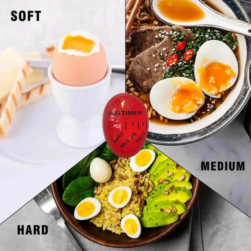 Egg Timer Color Changing Indicator Soft Medium and Hard Boiled Eggs Heat Sensitive Safe Durable Kitchen Aid Gift Home Use