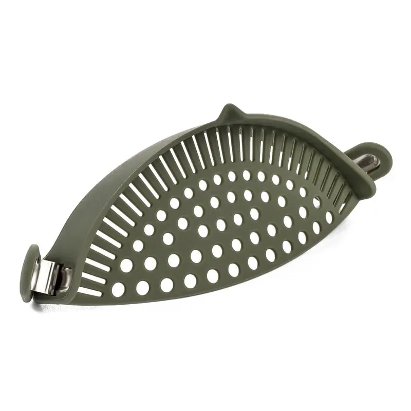 Silicone Pot Side Drainer Vegetable Noodle Drainage Filter Pour Baffle Kitchen Gadgets