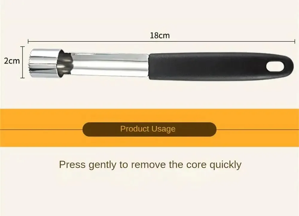 1PC Stainless Steel Fruit Core Extractor Kitchen Gadget Apple Pear Fruit Core Extractor Household Kitchen Plastic Handle — image 8