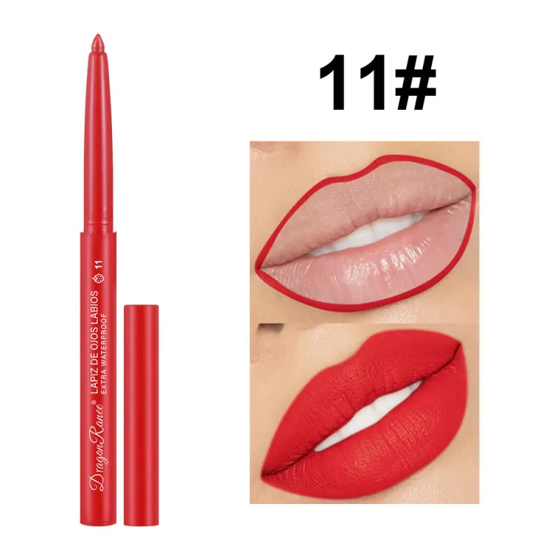 Delineador labial à prova d'água, de longa duração, lápis labial fosco para iniciantes, automático, hidratante de feijão, copo antiaderente — image 3