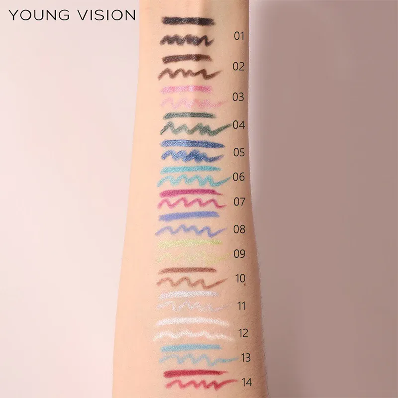 14 Color Eyeliner Pencil Pearlescent Matte Dark Purple Red Eye Liner Waterproof Long Lasting High Pigment Eyeshadow Makeup