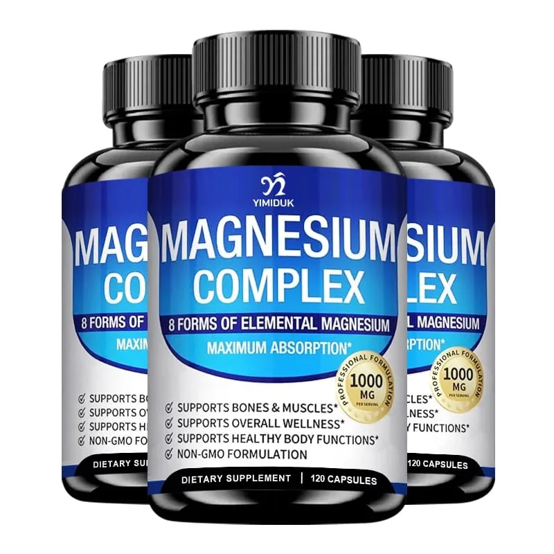 Magnesium-Komplex-Ergänzung 1000 mg – Magnesiumglycinat-Citrat-Malat-Taurat chelatisiert für Knochen-Muskel-Regenerationsenergie