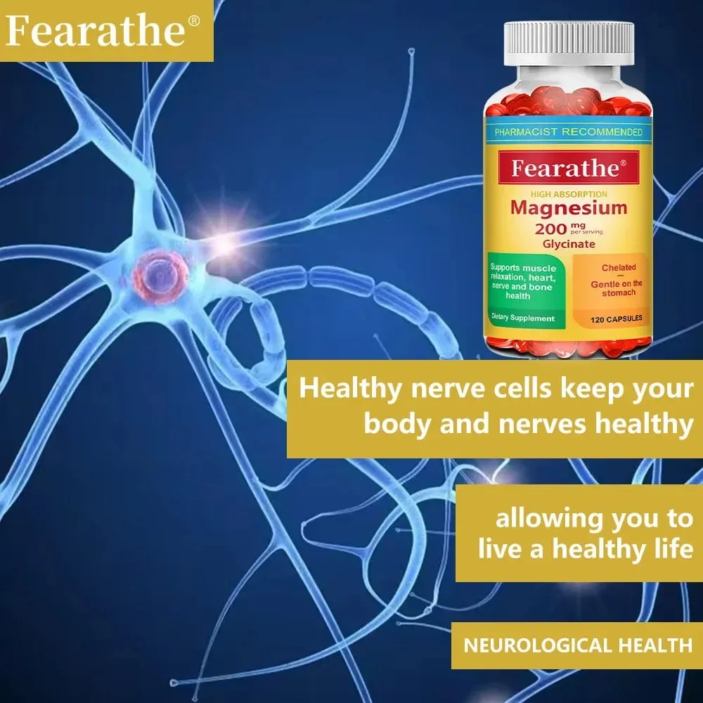 200 Mg Magnesium Glycinate Capsules To Improve Sleep Quality Support Joint and Bone Marrow Health and Boost The Immune System