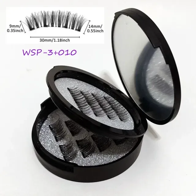 12pcs Magnetic False Eyelashes Magnetic Half Eyelashes Double Box With Mirror Applicater Reusable Beauty Eye Makeup Set