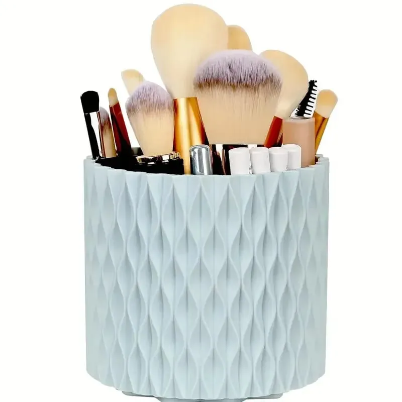5 Slot 360° Rotating Makeup Brushes Holder Organizer Multi-Functional Desk Storage Cosmetics Storage for Vanity Desktop Bathroom — image 18