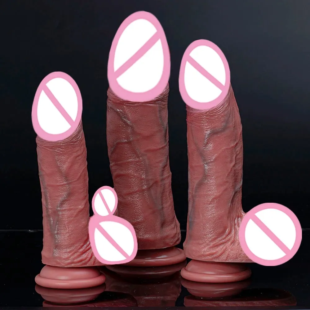 Huge Thick Realistic Dildo Girthy XXL Big With Large Suction Cup Dual Density Silicone Vagina Anal Play Sex Toys Men Women Gay M