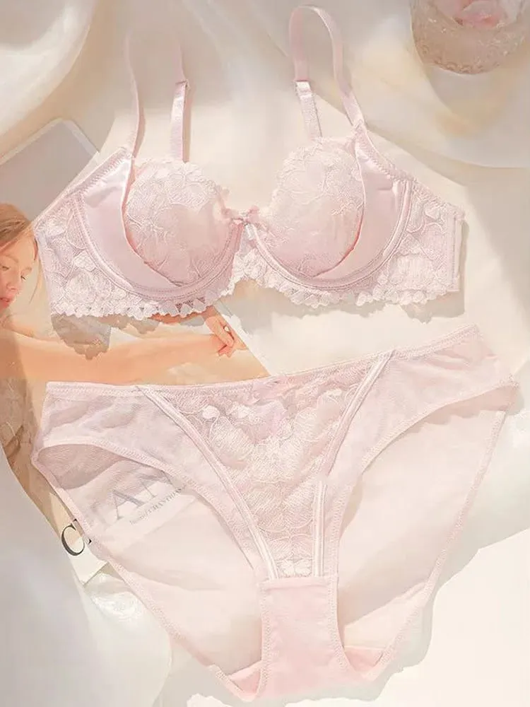Sexy Lingerie Bra & Panty Set Sheer Floral Lace Teddy Ultra Thin Soft Comfortable Women Nightwear S-3XL Christmas Gift MOYISU — image 2