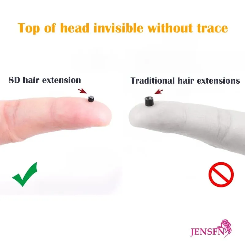 8D Natural Hair Extensions Human Hair 10pcs 0.5g/s Micro Ring 18Inch Micro Link Hair Loop Extension For Women variety of color