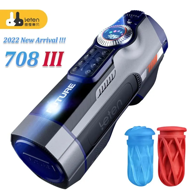 Leten 708-III Vibrador Silencioso Aquecimento Gemendo Carregamento USB Automático Telescópico Masculino Masturbação Vagina Buceta Brinquedos Sexuais para Homens — image 2