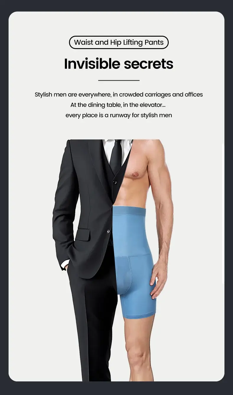Men's sports underwear: high-waisted, belt-curving, plus-size, lengthened, anti-leg chafing, waist-protecting, flat-cut shorts