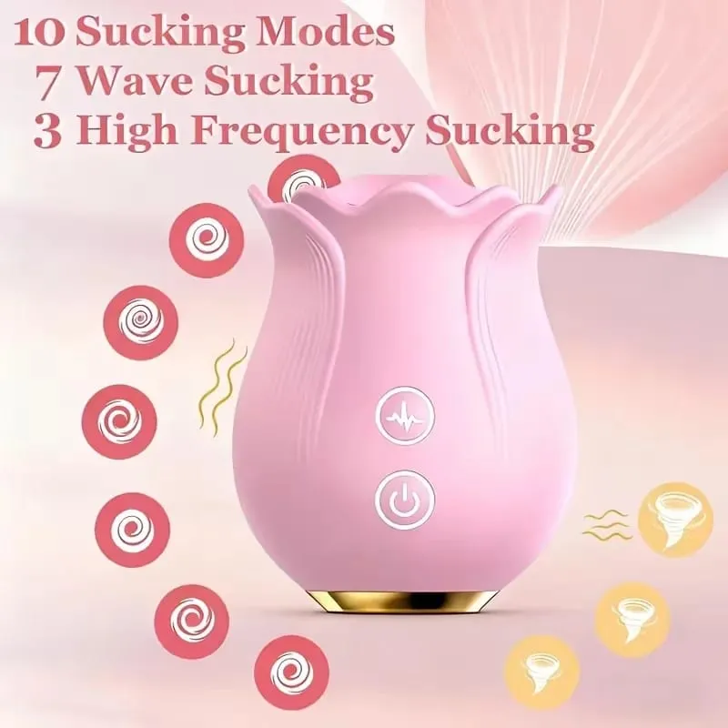 Rose Shape Vagina Sucking Vibrator Intimate Good Nipple Sucker Oral Licking Clitoris Stimulation Powerful Sex Toys for Women