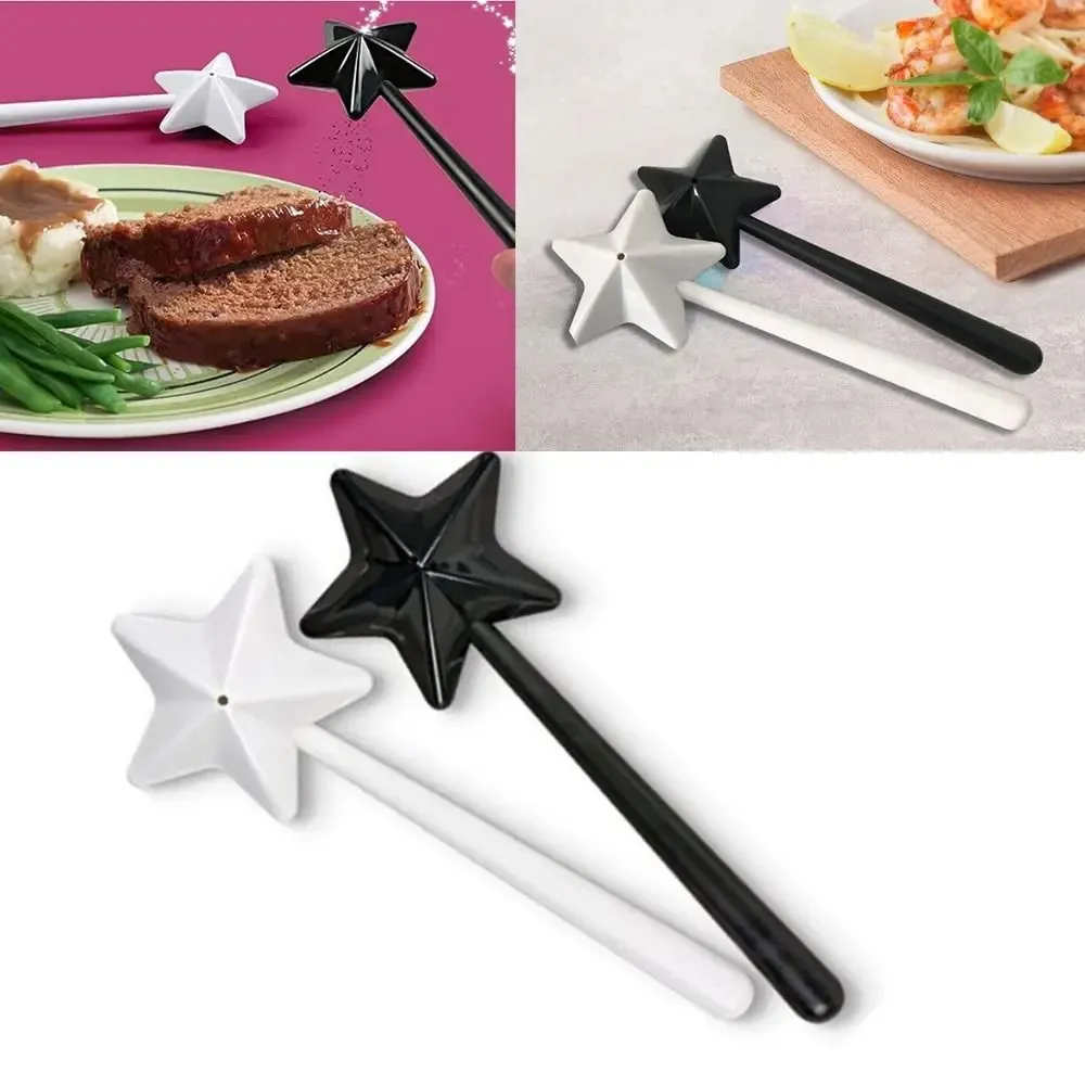Agitatori di sale in plastica di alta qualità Agitatori per condimenti a stella ricaricabili Per uso domestico Bacchette magiche per sale e pepe a mano lunga Cucina e sala da pranzo