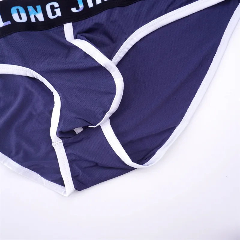 Sexy Men U Convex Underwear Slip Breathable Letters Waistband Ice Silk Briefs Plus Size Male Panties S-XL — image 5