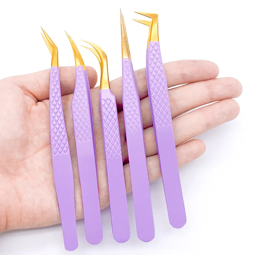 Eyelashes Tweezers Stainless Steel Superhard Tweezers High Precision Anti-static Tweezers For Eyelash Extensions Tools
