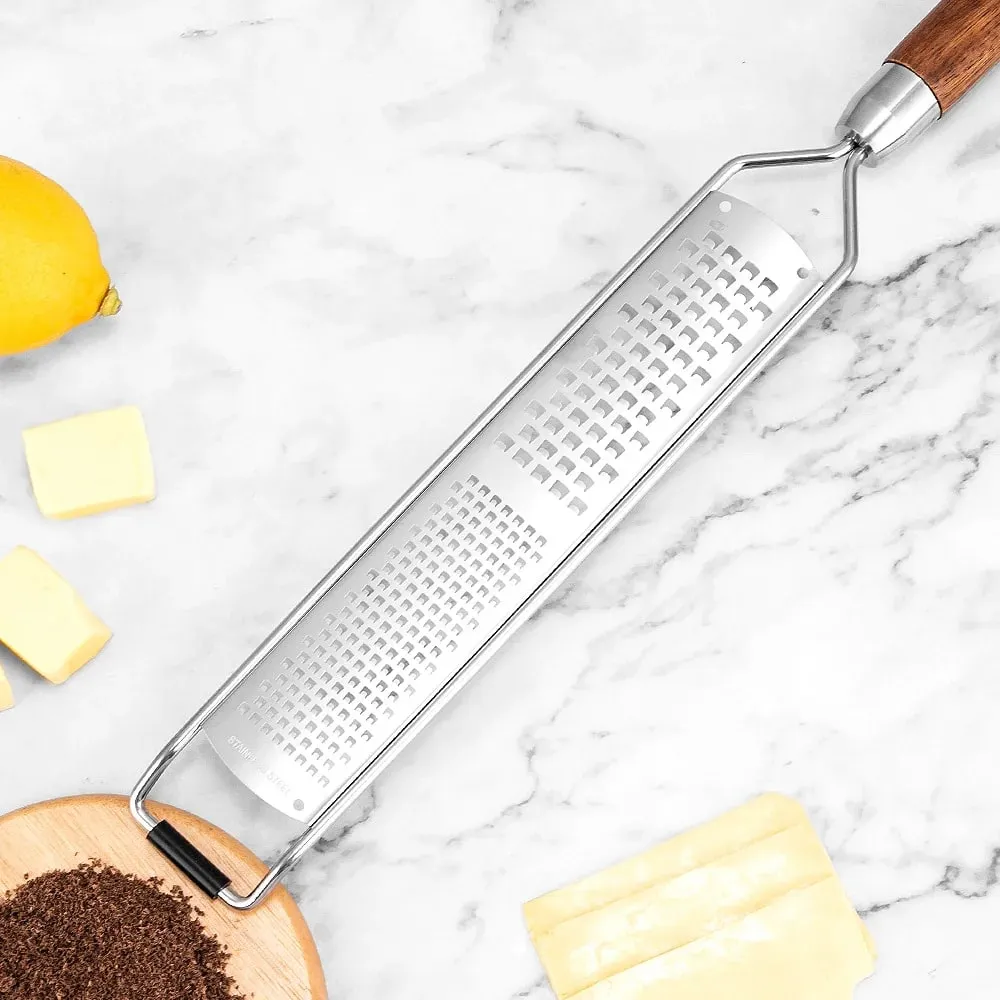 Stainless Steel Cheese Grater Slicer Lemon Zester Chocolate Chopper Fruit Peeler Planer Non-Slip Handle Lightweight Cook Gadgets