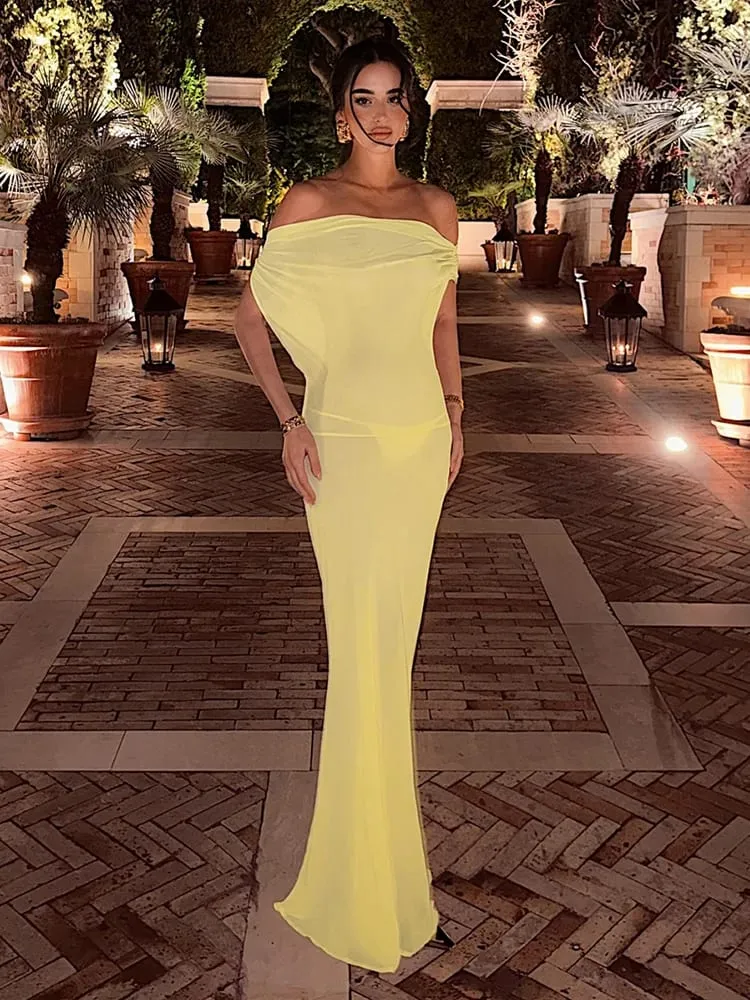 Nibber Elegant Dress Women See Through Backless Trend Bandages Ruched Wild Midnight Clubwear Fashion Vacation Party Vestidos