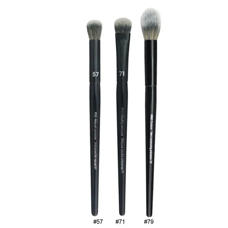 4pcs/set Pro Black Eye Shadow Makeup Brushes Lip Brow Precision Concealer Blending Synthetic hair Smudge Highlight Make Up Brush