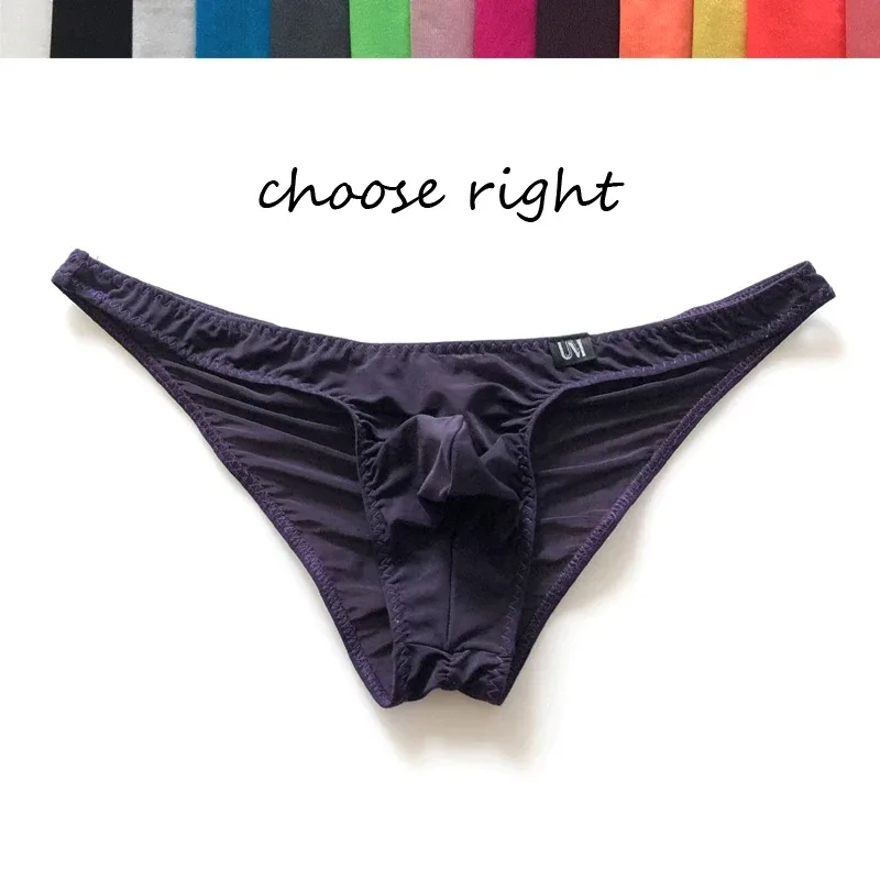 Hip Silk Skating Silk Low Waist Panlalaking Sexy Brief Ultra-manipis Makahinga Solid na Kulay Three-dimensional na Panlalaking Panlalaki