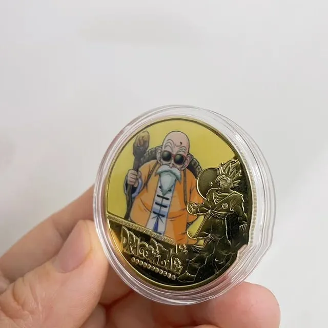 Dragon Ball Banhado A Ouro Moeda de Ouro Son Goku Vegeta Moedas Comemorativas Crianças Clássico Anime Periféricos Coleção Brinquedo Lembrança