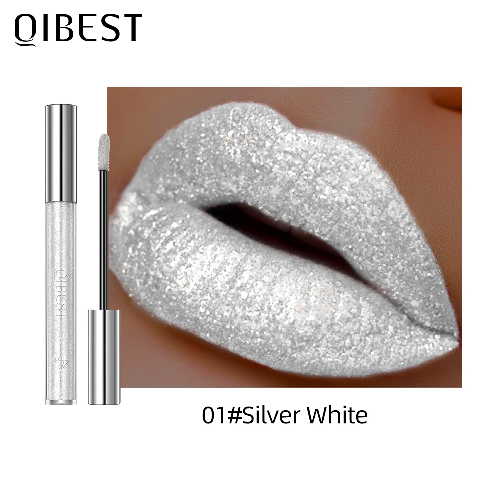 Glitter Diamond Liquid Lipstick Waterproof Long Lasting Pearl Shiny Lip Gloss Metal Charming Women Lip Makeup 6 Colors