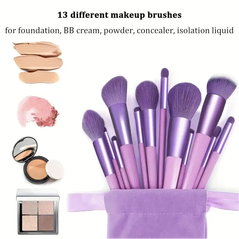 13Pcs Soft Fluffy Makeup Brushes Set for Cosmetics Foundation Blush Powder Eyeshadow Blending Blush Cosmetic Brushes — image 6