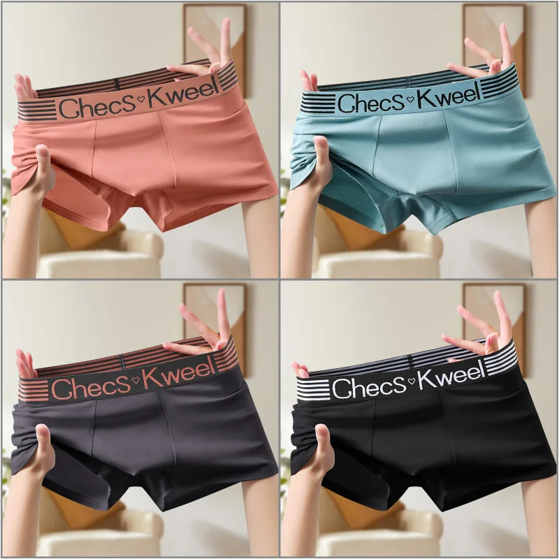 4Pcs Boxer Shorts Men's Underwear Sexy Panties Cotton Boxers Man Underpants Male Shorts Homme U Convex Lingerie Free Shipping