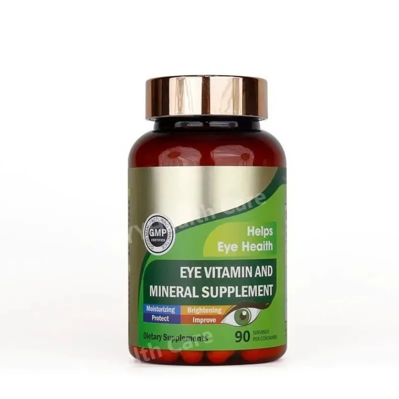 Capsule di vitamine per gli occhi con luteina con zeaxantina e zinco Integratore nutrizionale quotidiano per gli occhi Supporto per la salute degli occhi per adulti Flacone da 90 pezzi