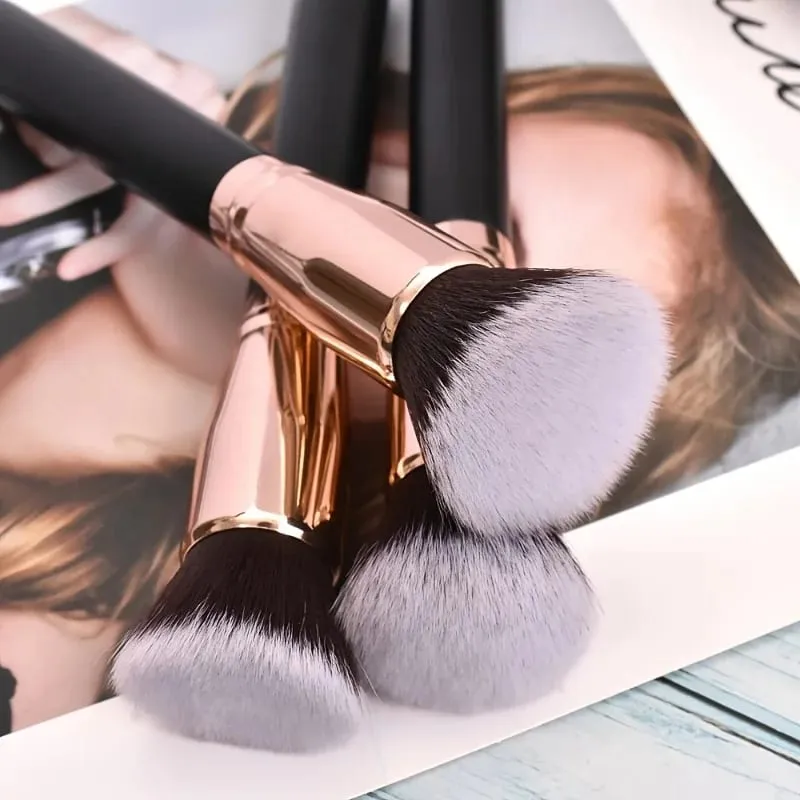3pcs Professional Makeup Brush Set with Foundation Blush & Eyeshadow Brushes - Soft Nylon Bristles Portable Travel-Friendly Co — image 6