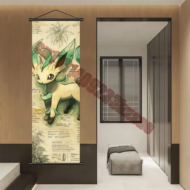 Printed Pokemon Poster Anime Wall Artwork Gengar Pictures Charizard Painting Canvas Pikachu Hanging Scrolls Home Room Decor