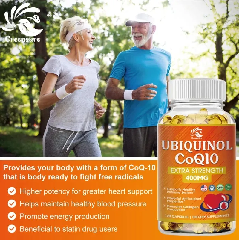 Greensure 400mg Absorbable Coenzyme Q10 Capsules 60/120 Vegetable Capsules - Protective Antioxidant — image 2