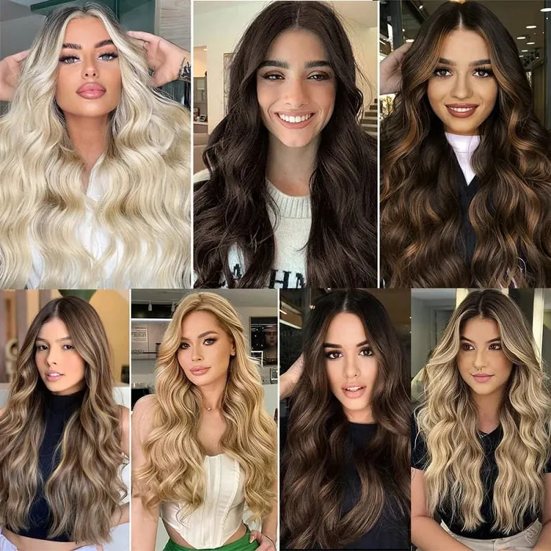 18Inch Synthetic Long Wavy Curly Halo Hair Invisible Fish Line Hair Extensions Heat Resistant Fiber Hairpiece For Women — image 6