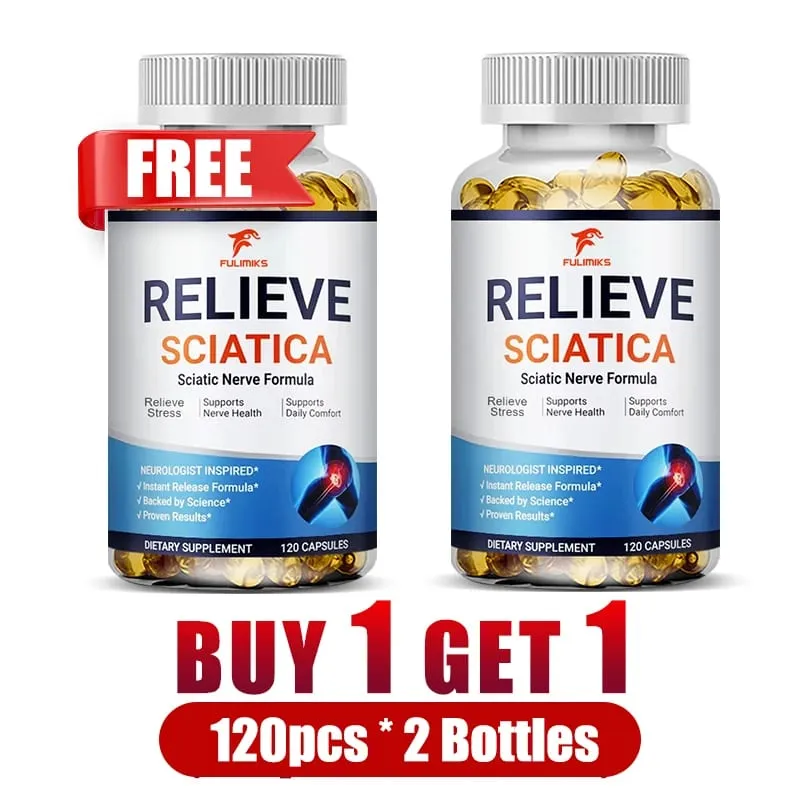 Relieve Sciatica Capsules Support Lower Lumbar Sciatic Hip Thigh Leg Foot Nerve & Joint Health Relax Muscles Flexibility