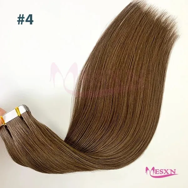 High Quality Straight Tape In Human Hair Extensions 100% Natural Hair Extension Brown Blonde Invisible 613 For Salon