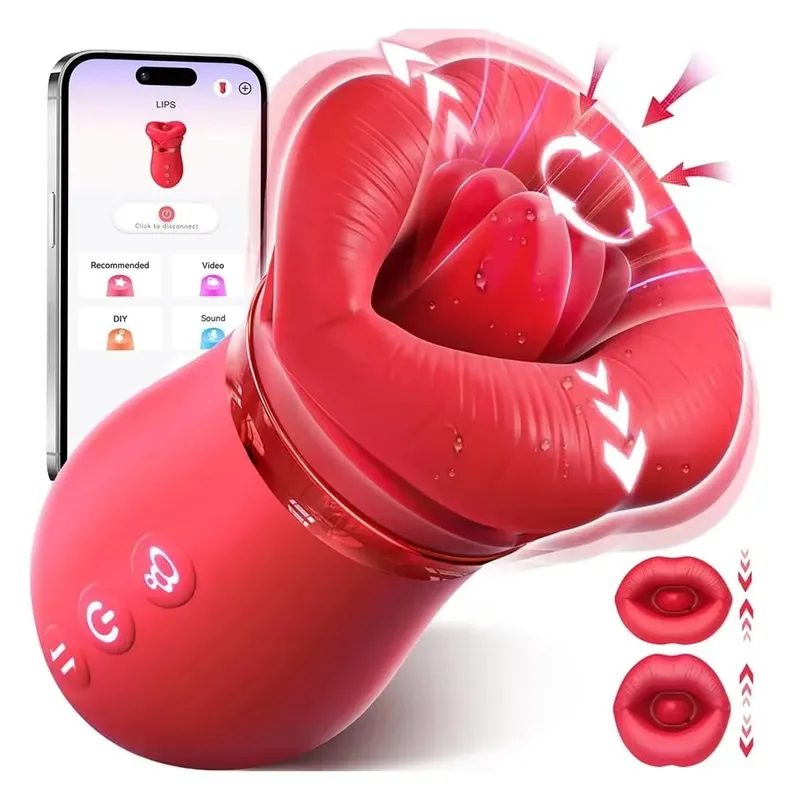 Rose Tongue Sucking Women Vibrator Powerful Mouth Licking Vagina Stimulator G Spot Clitoris Sex Toy for Adult Couples 18+