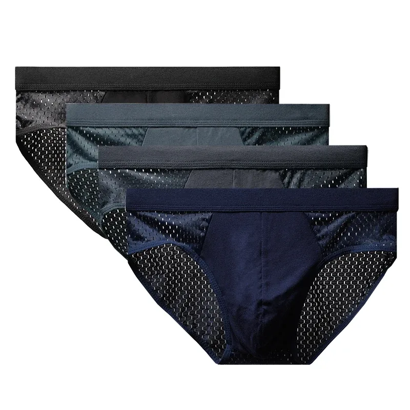 Männer Unterwäsche Männlich Dünne Atmungsaktive Dreieck Höschen für männer Eis Seide Slip Mesh Sexy Quadratische Ecke Hosen für männer Shorts