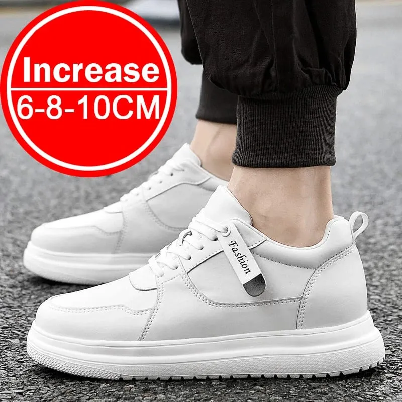 Plus Size37-46 Lift Sneakers Man Elevator Shoes Height Increase Insole 8cm White Black Taller Shoes Men Leisure Fashion sneakers — image 4