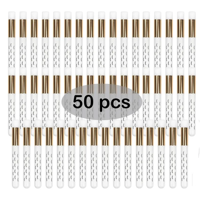 50Pcs Soft Eyelash Extension Cleaning Brush Lash Shampoo Eyebrow Nose Exfoliating Cleansing Makeup Remover Beauty Care Supplies
