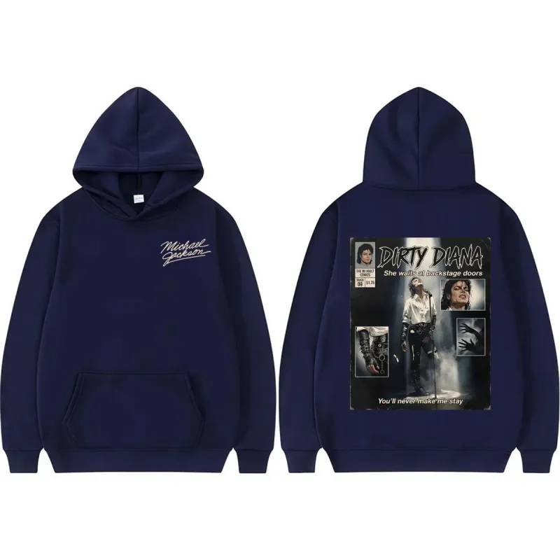 Michael Jackson Dirty Diana Hoodie King of Pop Bad Era Rock Sweatshirts Men Women Fashion Hip Hop High Quality Hoodie Streetwear