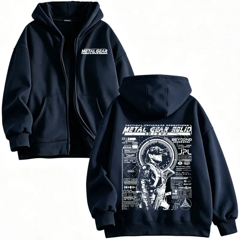 MSG1 Metal Gear Solid Snake Zipper Hoodies Men's Women Clothing Fashion Fleece Pullovers Zip Up Hooded Sweatshirts Jackets — image 5