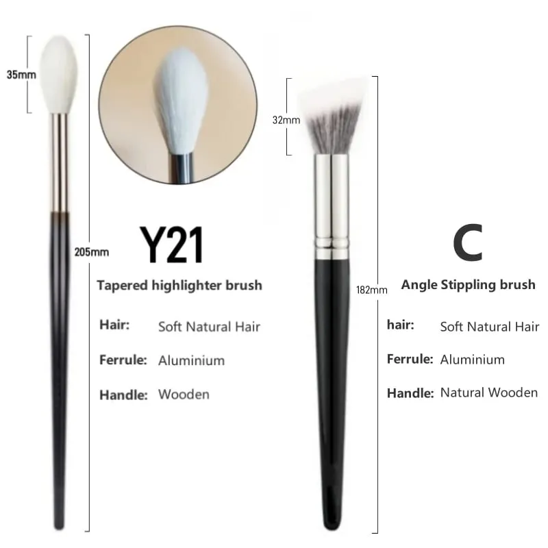 Tapered Highlighter Makeup Brushes Natural Goat Hair High Quality Face Blender Contour Make Up Brush Tools