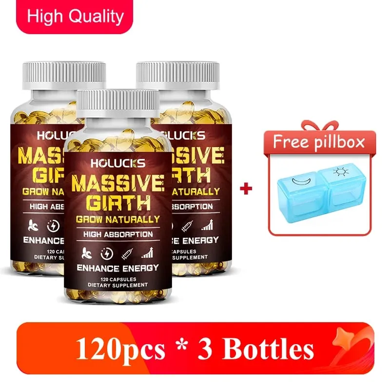 Massive Girth Capsules with Tribulus Maca Ginseng Increase Size Stamina Endurance Peak Physical Performance & Confidence
