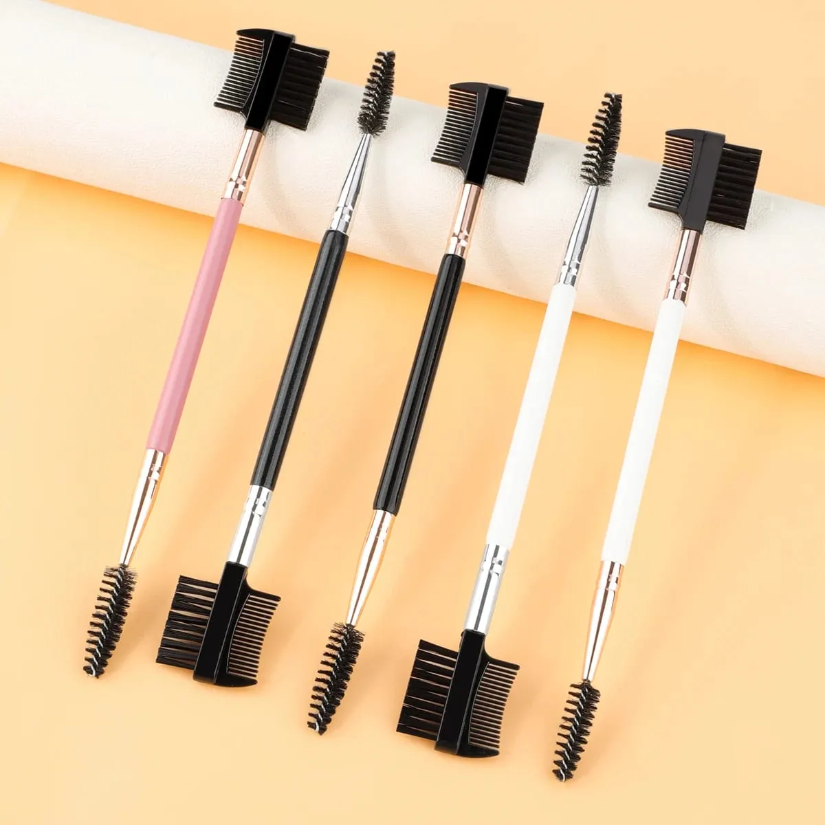 1/2/5 STK 3 hoved øjenbryn øjenvipper Shaper Dobbelt hoved børste Makeup Grooming Tool Kosmetik med 3 forskellige Spoolie børster — image 6