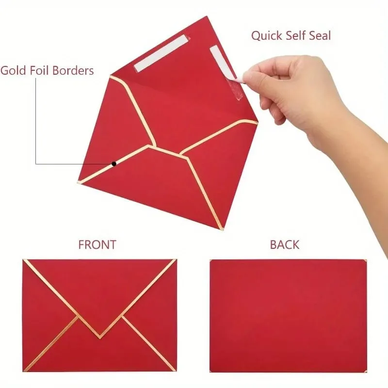 100 Pcs Western Style Envelopes Invitation Envelopes for Birthday Greeting Cards Postcards Letter Paper Party Invite Stationery Supplies — image 5