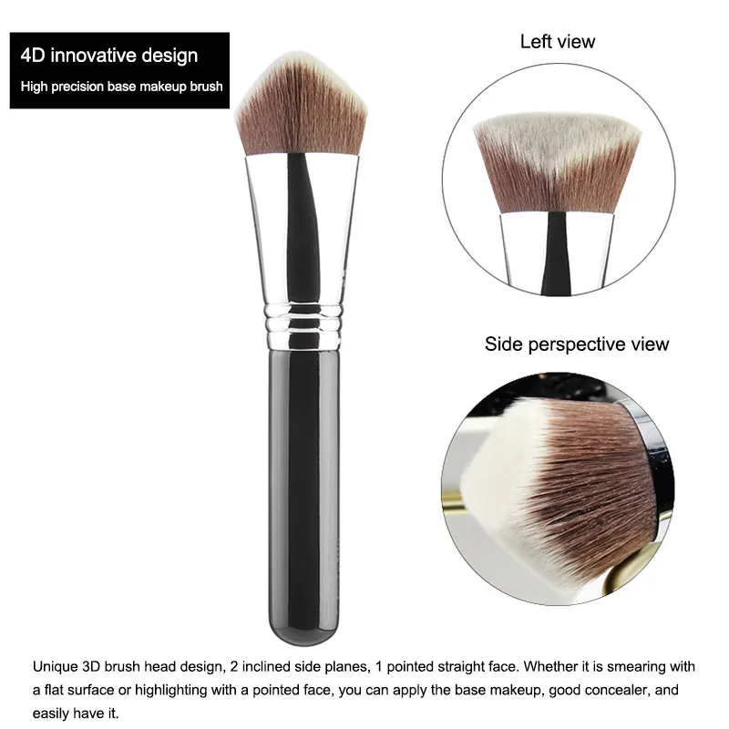 Makeup Kabuki Foundation Brush Luxury Single Pro Large Slant Triangle Square Tapered Vegan Cosmetic Brushes — image 2