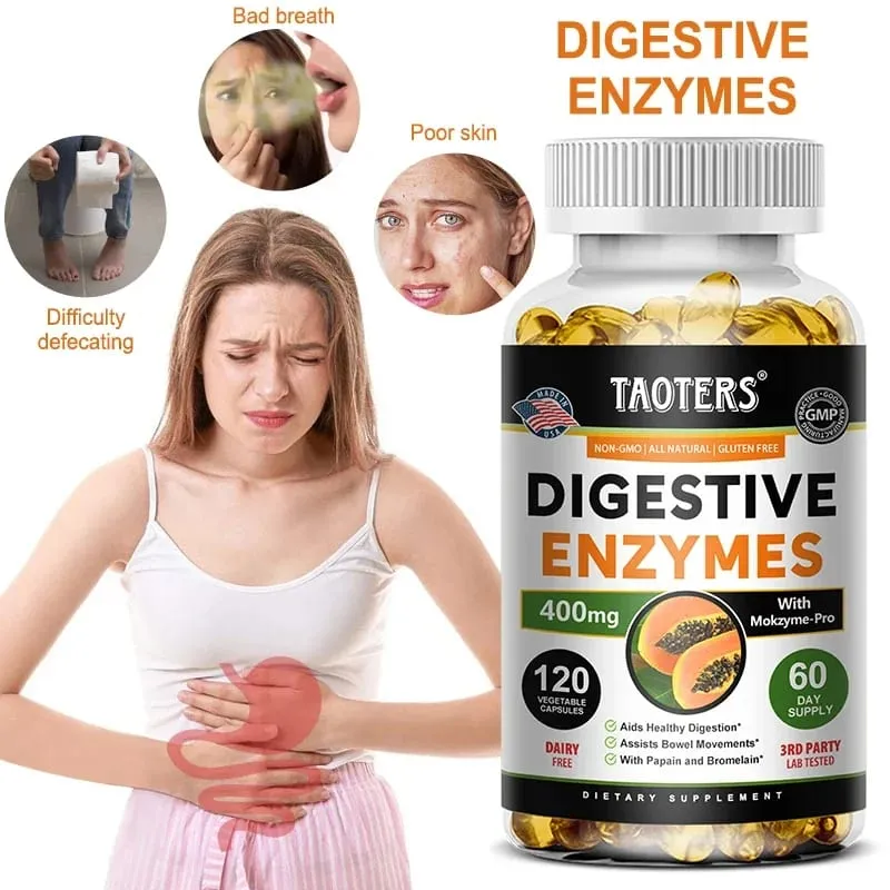Digestive Enzymes - Aids in Bowel Movements Metabolism Nutrient Digestion and Intestinal Health for Adult Men and Women — image 3