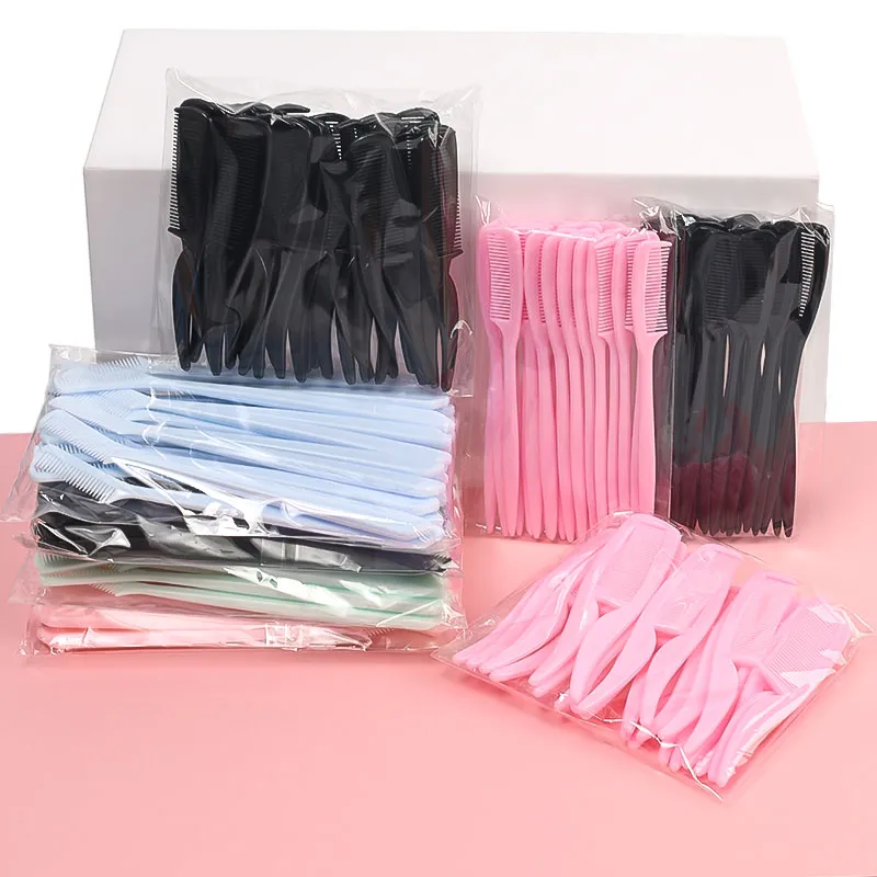 25pcs Micro Comb For Eyelash Extension Mini Eyebrow Combs Makeup Brushes Doll Mascara Wands Eye Lash Micro Brush Beauty Tool