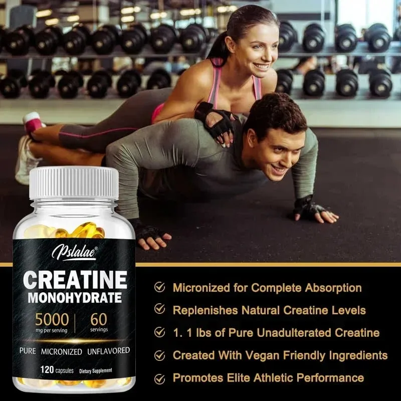 Creatine Monohydrate - Improves Athletic Performance Strength Endurance and Muscle Building