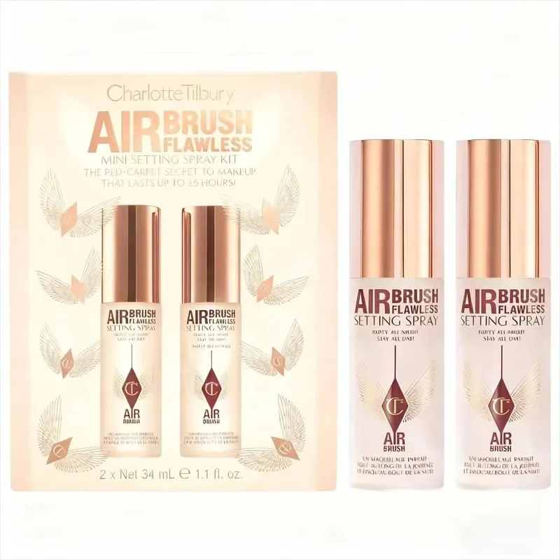 Charlotte Tilbury Setting Spray Travel Mist Pressed Powder Compact On Makeup Gift Set Hydrating Blurring Waterproof 16H Wear — image 1