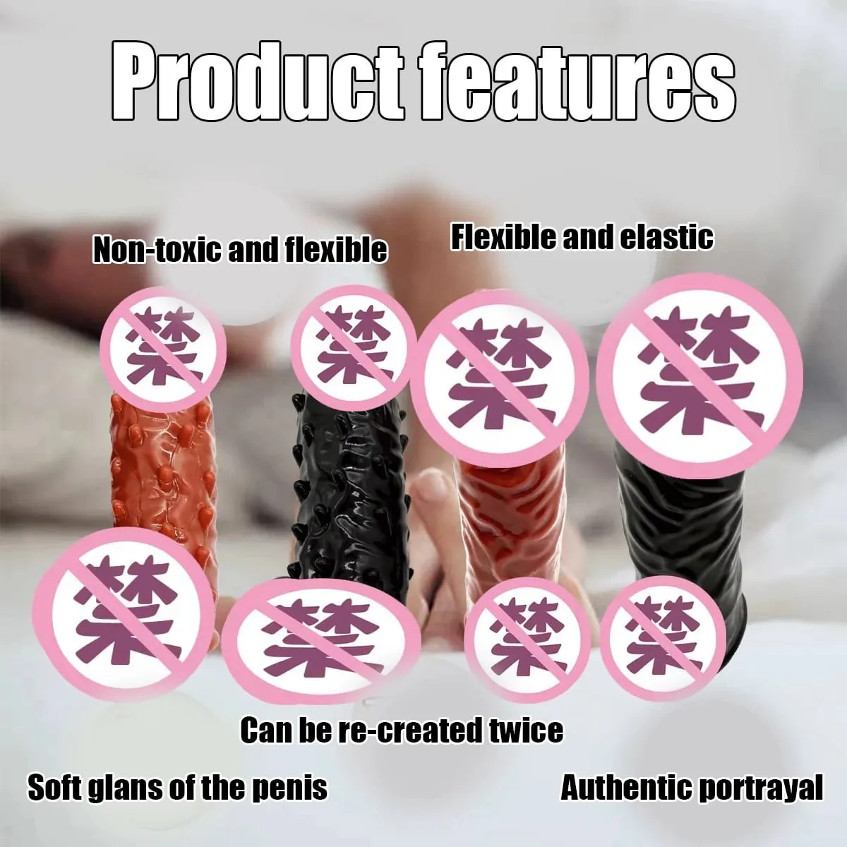 Realistic Silicone Penis Sleeve Textured Penis Extender for Enhanced Performance Sex Toys
