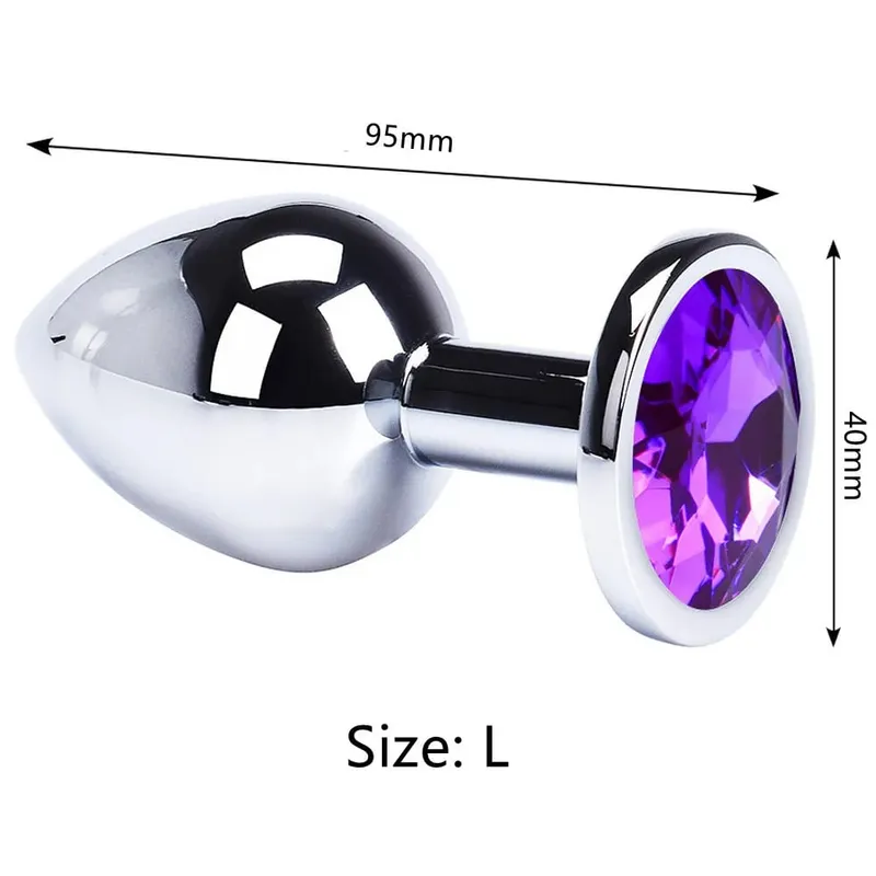 Stainless Steel Anal Plug Butt Plug With Jewelry Colorful Crystal Anus Plug Adults Sex Toys for Men Women Gay Adult Game Sex Toy